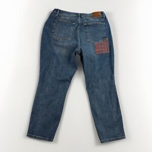 Judy Blue High Waisted Plaid Patch Slim Fit Straight Leg  Size 18 W Jeans Fall